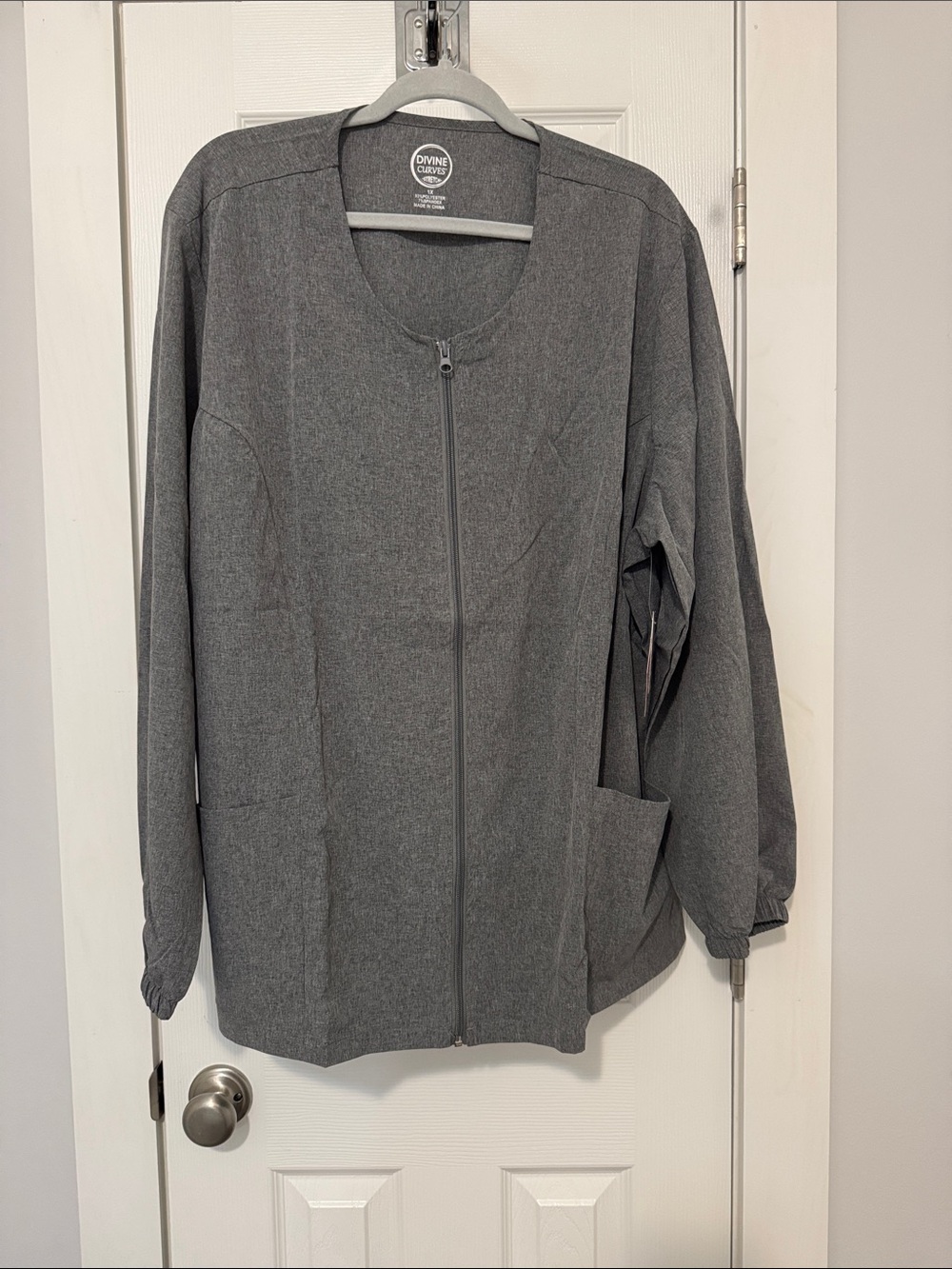 Divine World Women's Gray Utility Zip Jacket